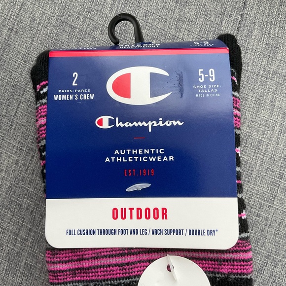 Champion Women Black and Pink Athletic Socks - Picture 3 of 6